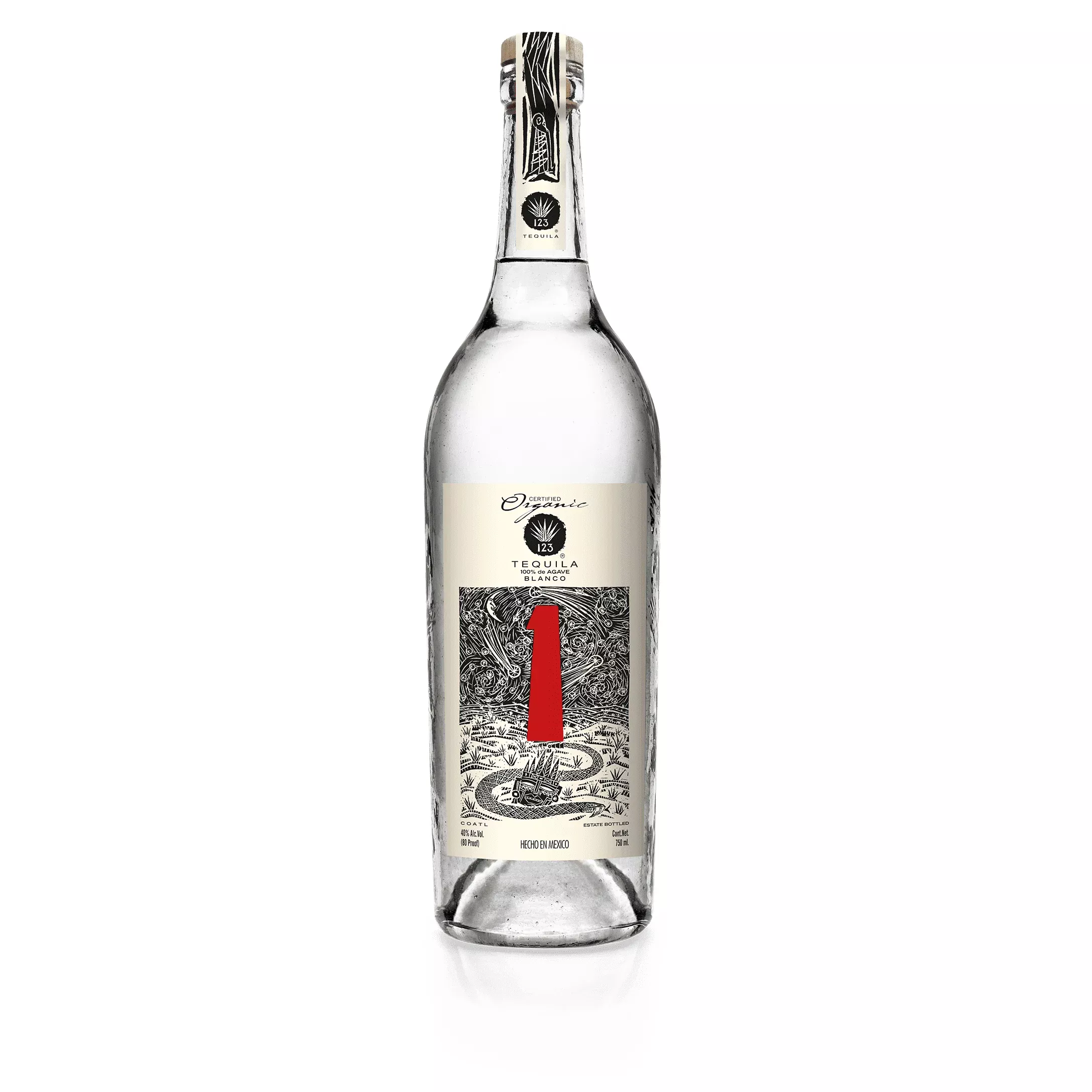 123 Organic Blanco Uno Tequila