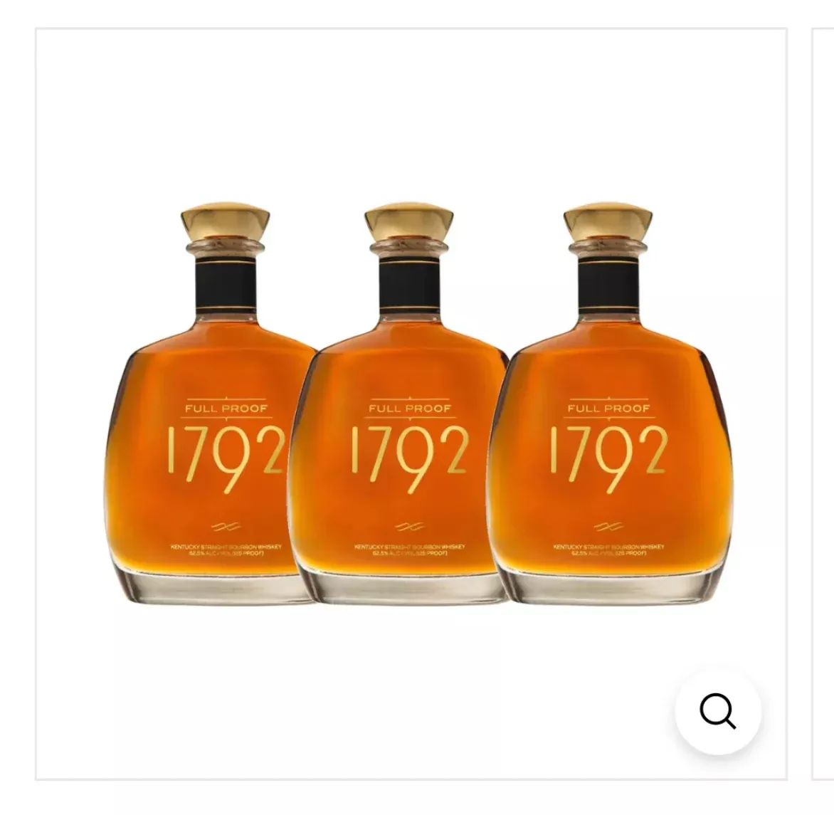 1792 Full Proof Bourbon Whiskey, 3 Pack - 750ML