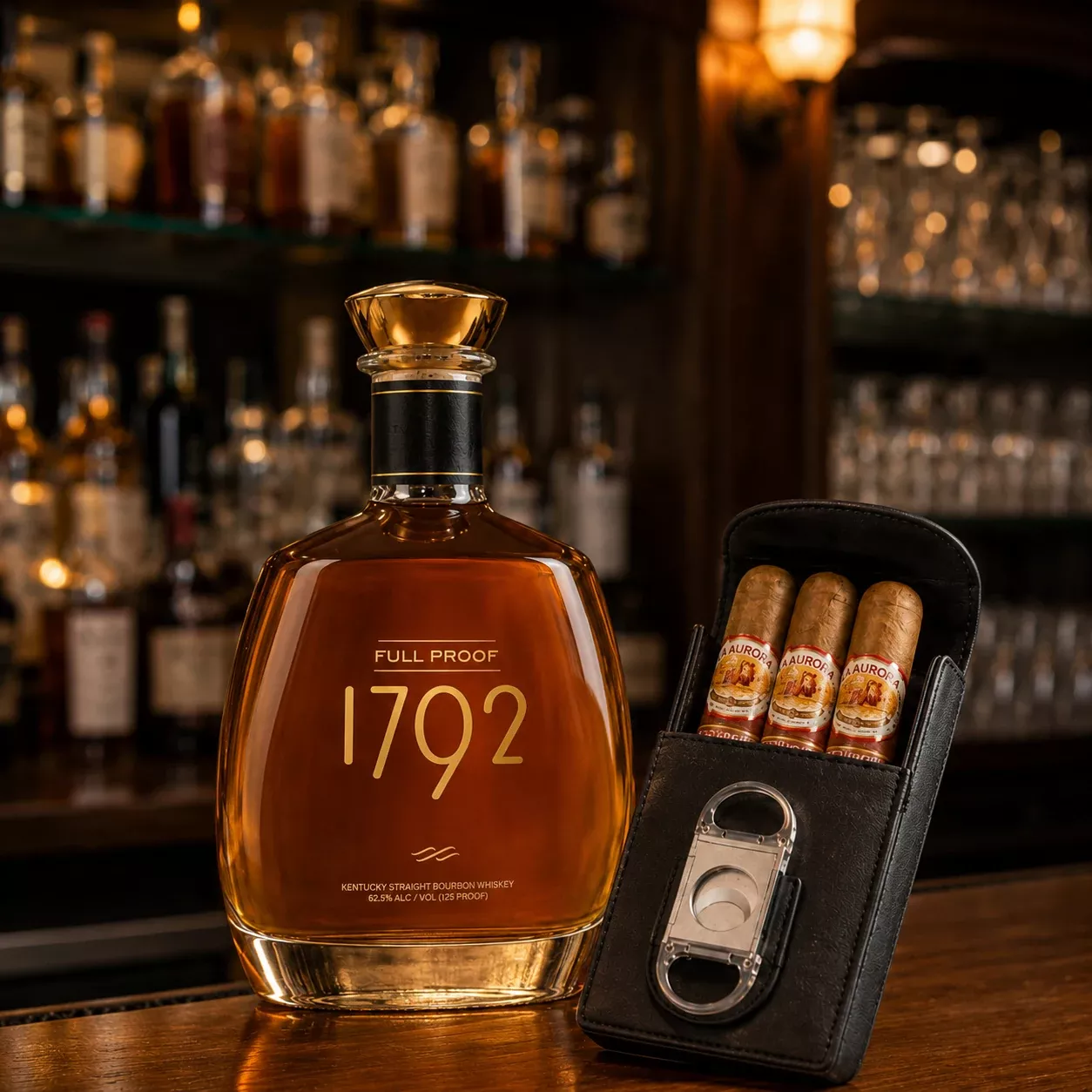 1792 Full Proof Single Barrel & Drew Estate Cigar Pairing Gift Set with Cutter