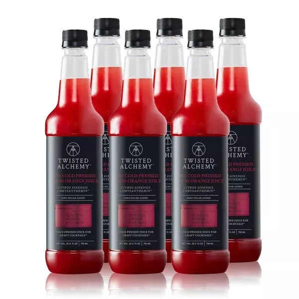 6 BOTTLES - 100% BLOOD ORANGE JUICE FRESH COLD PRESSED