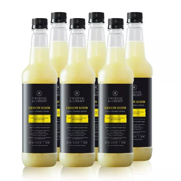 6 BOTTLES - LEMON SOUR JUICE MIXER FRESH COLD PRESSED
