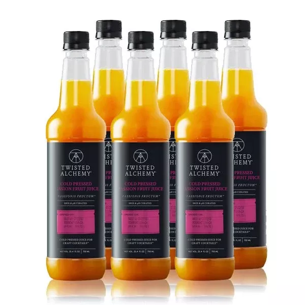 6 BOTTLES - PASSION FRUIT JUICE FRESH COLD PRESSED