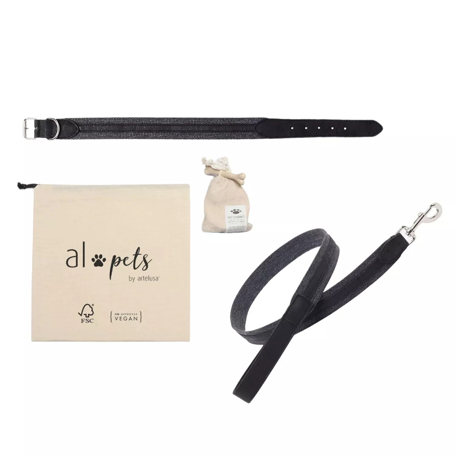 Artelusa Pet Bundle - Blue Fabric with Black Cork - 35 MM