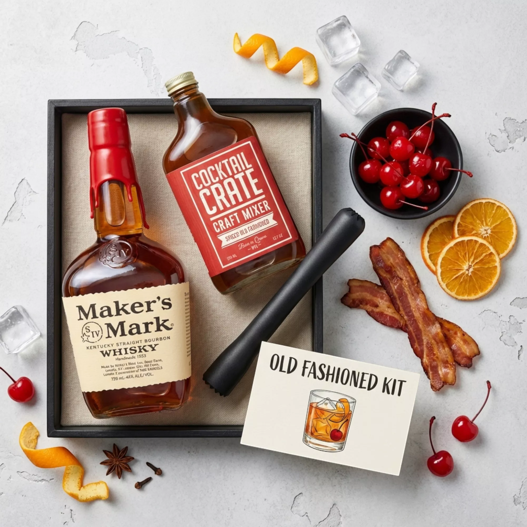 Bacon Old Fashioned Cocktail Kit with Maker’s Mark Bourbon & Bitters
