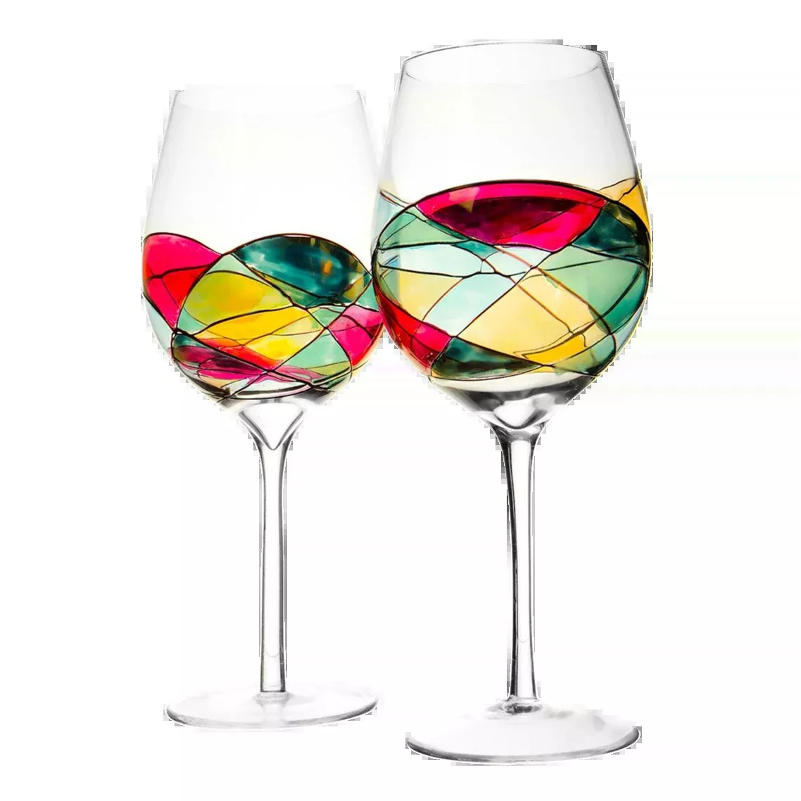 Beautiful Hand Painted Wine Glasses Premium Barware Gift Elegant Drinkware Collection