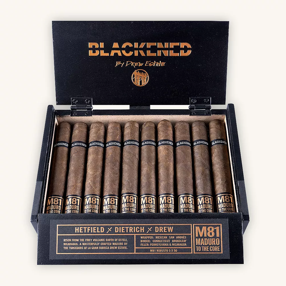 Blackened M81 by Drew Estate Maduro Toro Cigars, Box of 24