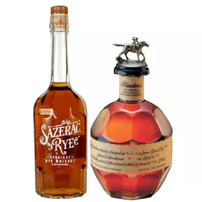 Blantons Original Single Barrel Bourbon + Sazerac Straight Rye Whiskey