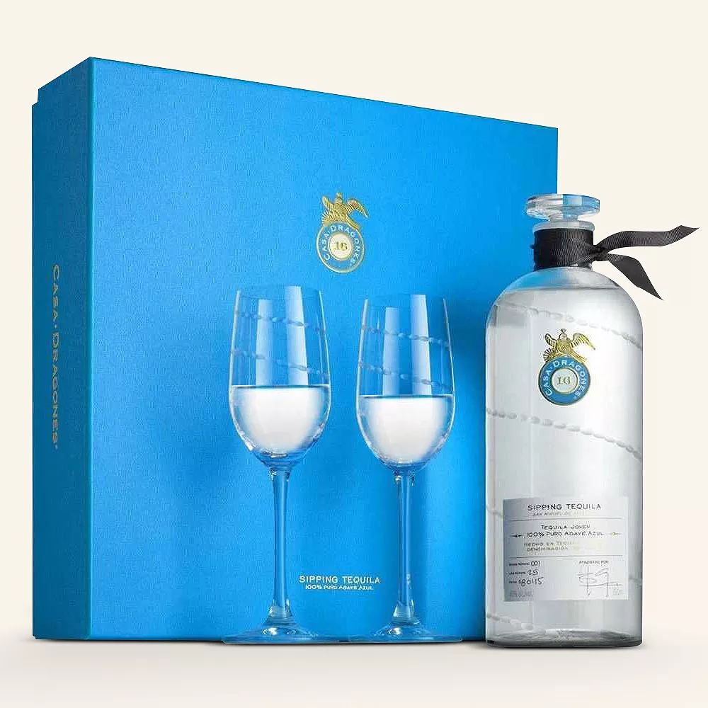 Casa Dragones Joven Tequila Gift Set with Riedel Glasses