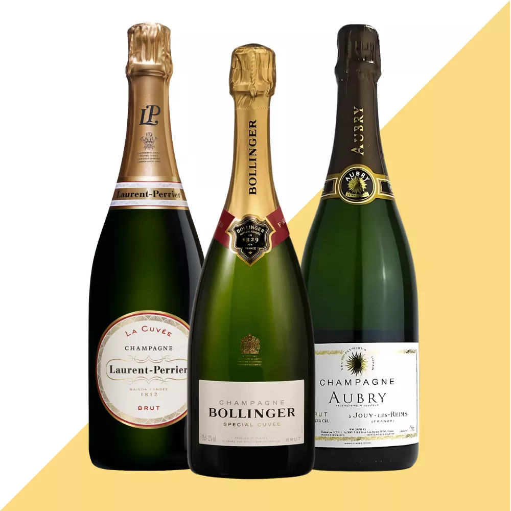 Champagne Trio Gift Set with Three Premium Champagnes in a Gift Box