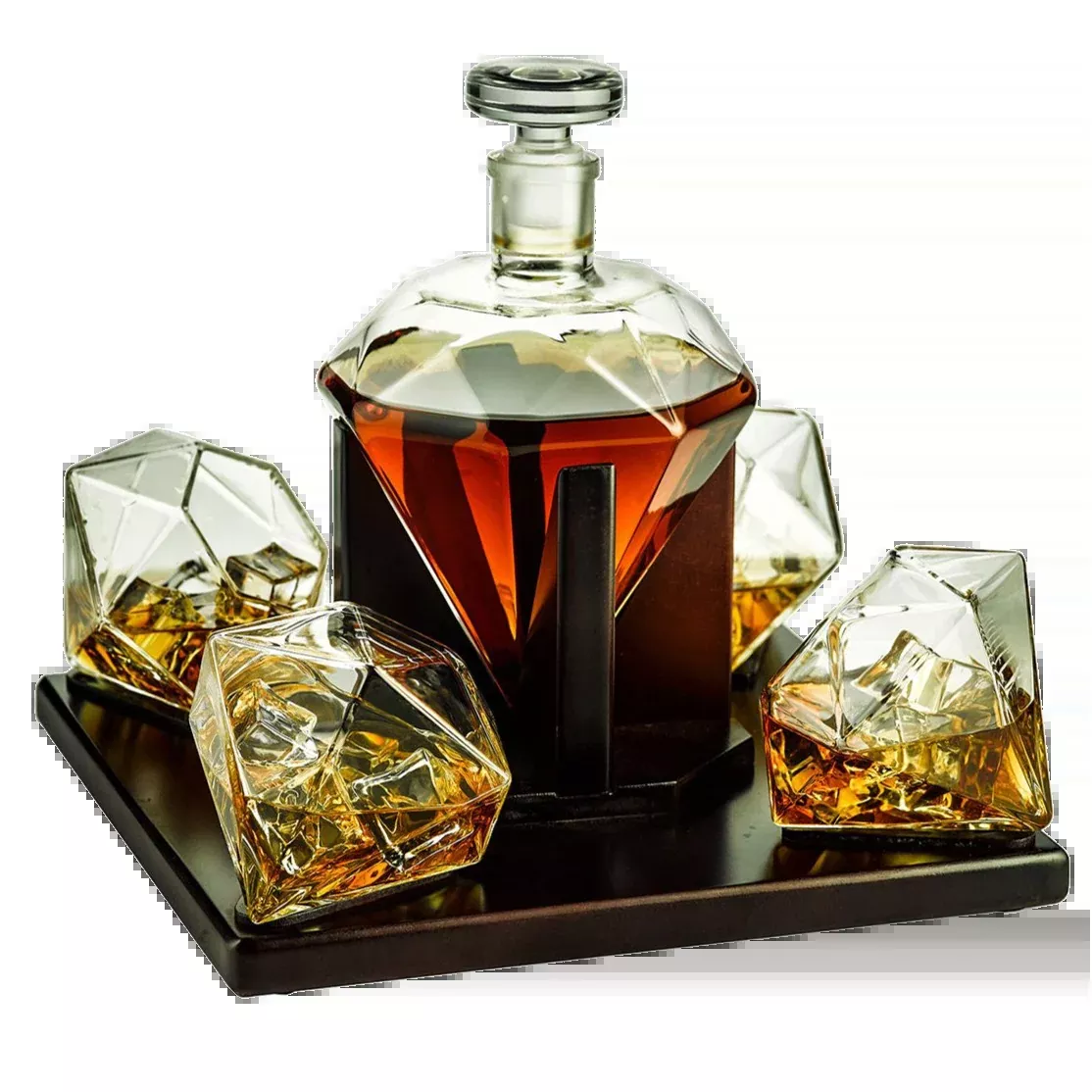 Diamond Decanter Set Premium Barware Gift Elegant Drinkware Collection