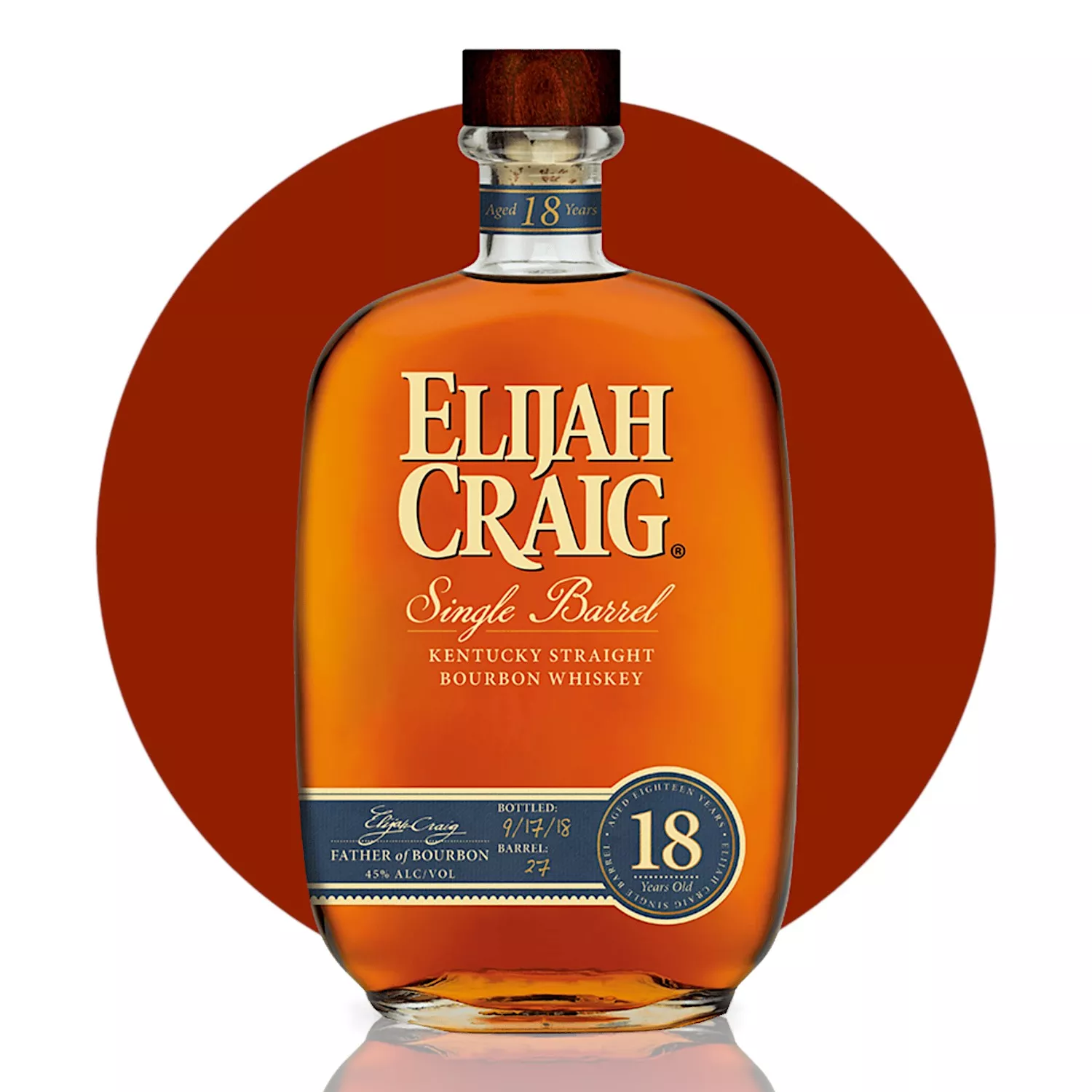 Elijah Craig 18 Year Single Barrel Bourbon Whiskey