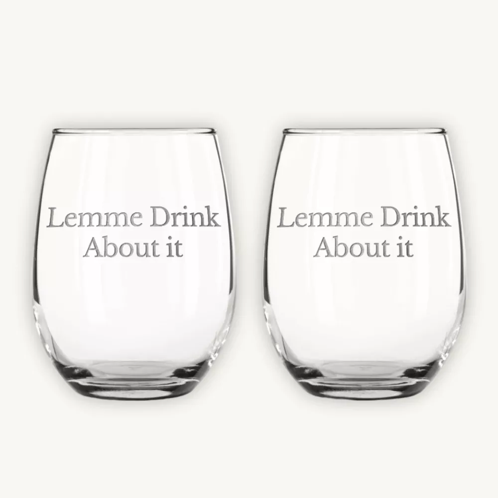 Engraved Stemless Wine Glasses (Set of 2)