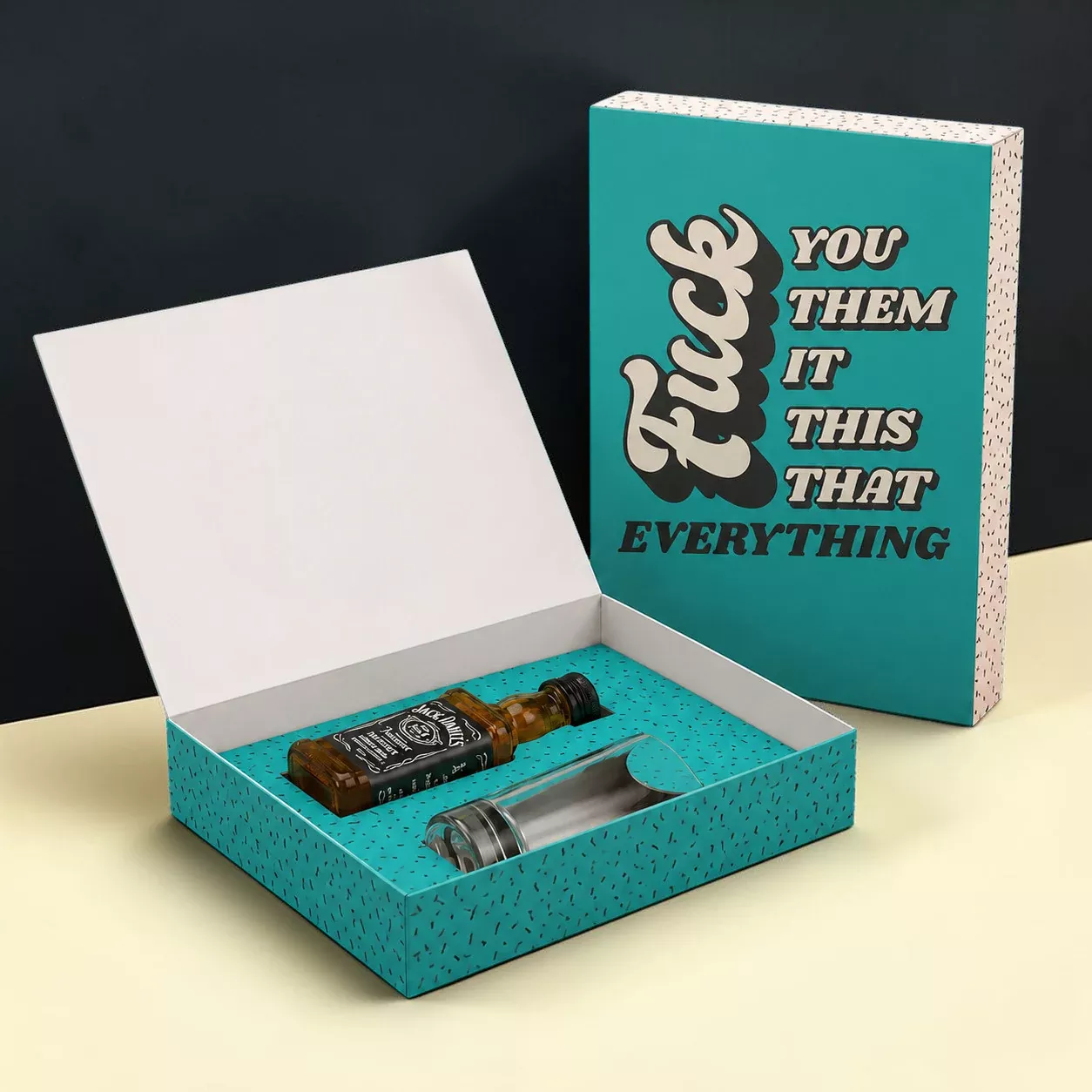 F*ck Everything Drinkable Greeting Card with Mini Liquor bottle and Shot Glass