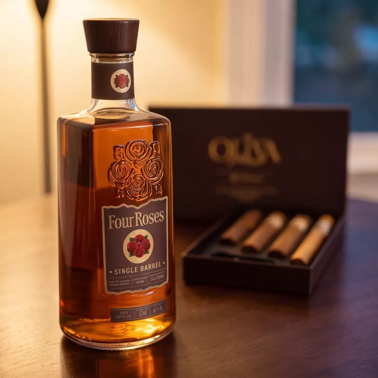 Four Roses Single Barrel & Oliva Cigar Pairing Gift Set with Cutter