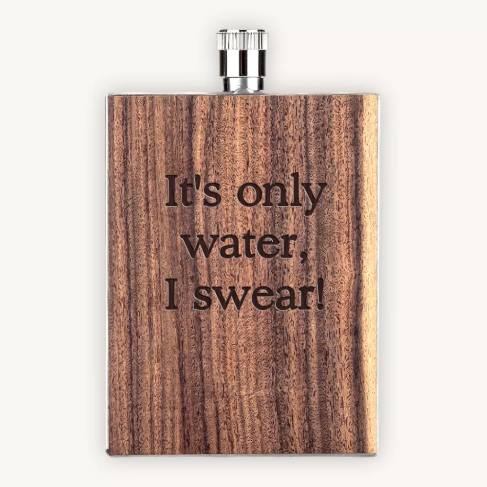 Garrick' Exotic Wooden Engraved Flask