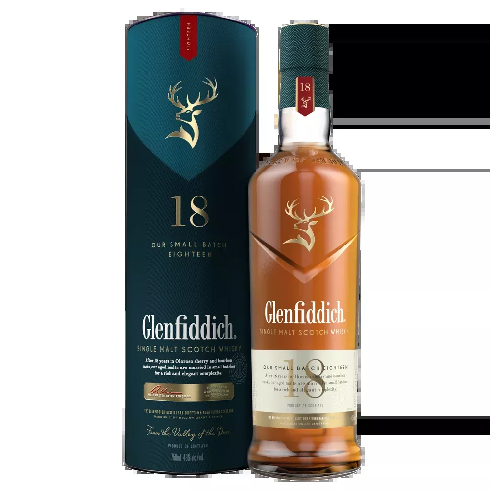 Glenfiddich 18 Year Old Small Batch Single Malt Scotch Whisky