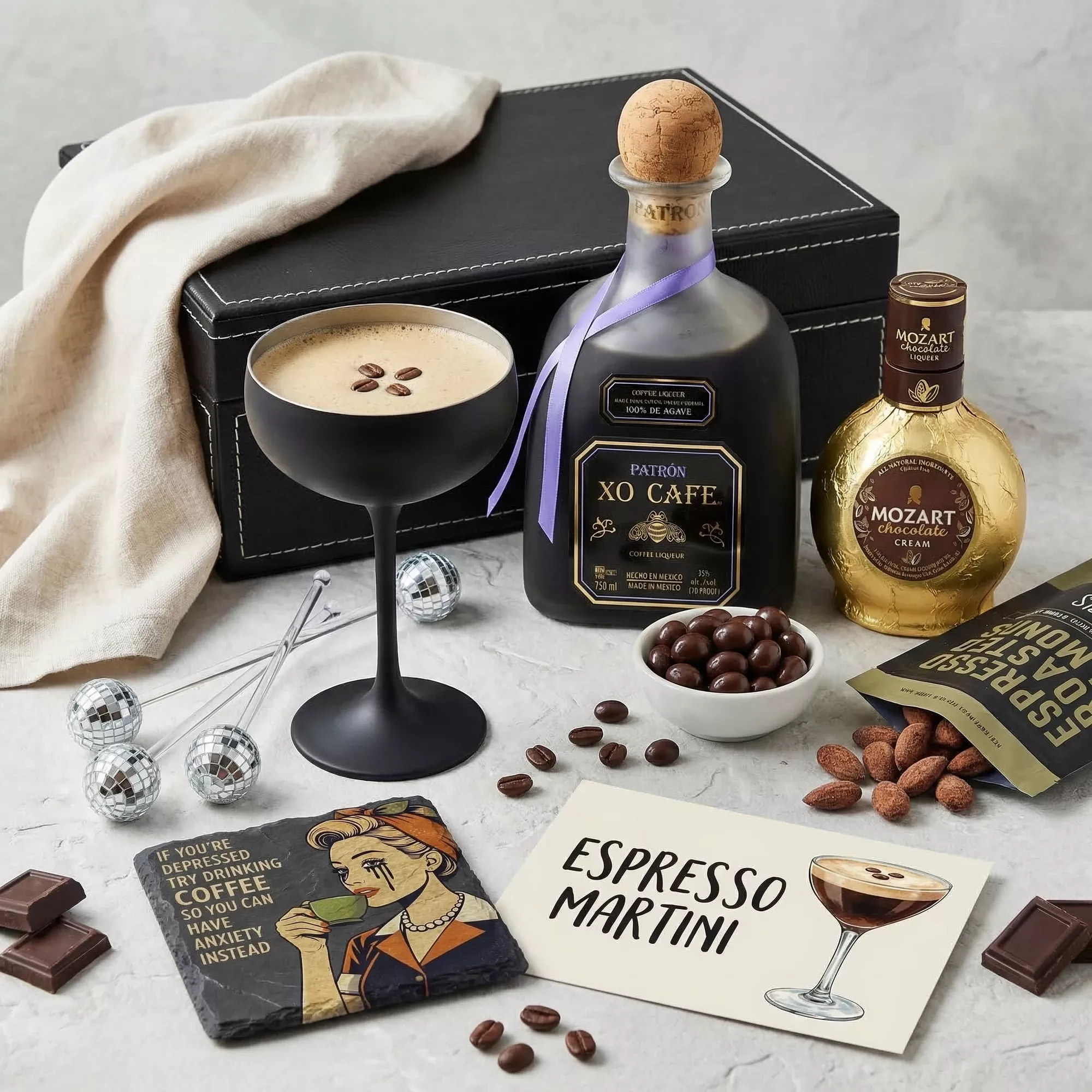 The Golden Espresso Martini Gift Set with Patron XO Cafe