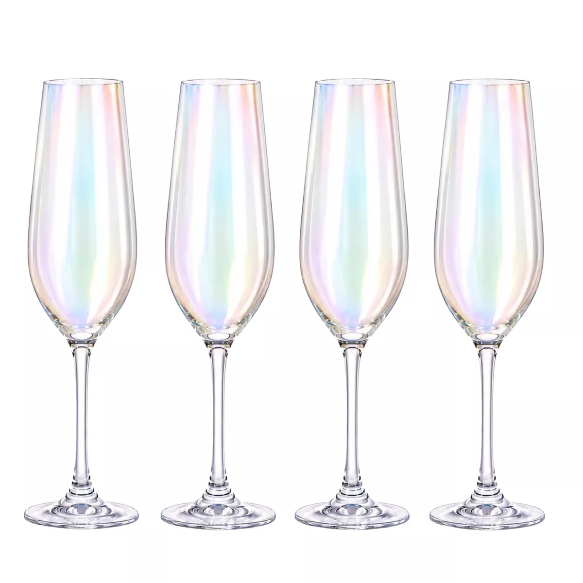 Iridescent Champagne Glasses Premium Barware Gift Elegant Drinkware Collection