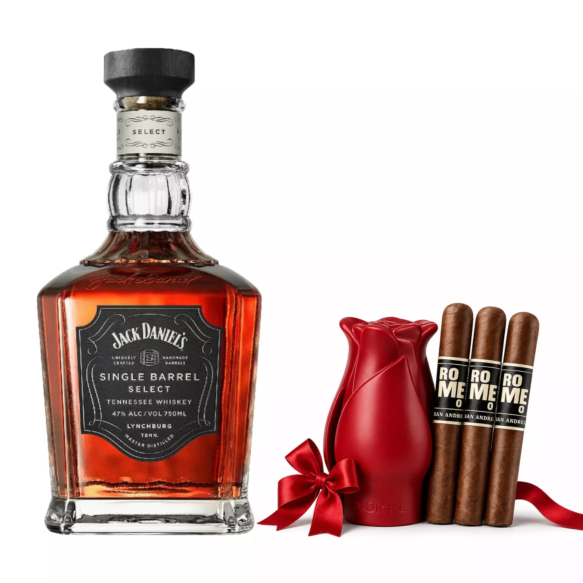 Jack Daniel's Single Barrel with Bro Rose & 3 Cigars Gift Set