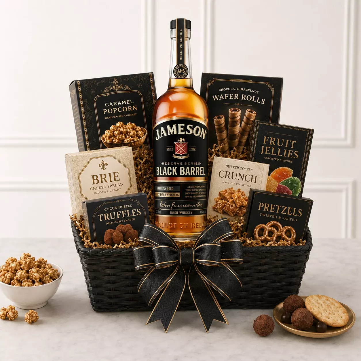 Jameson Black Barrel Irish Whiskey Gift Basket