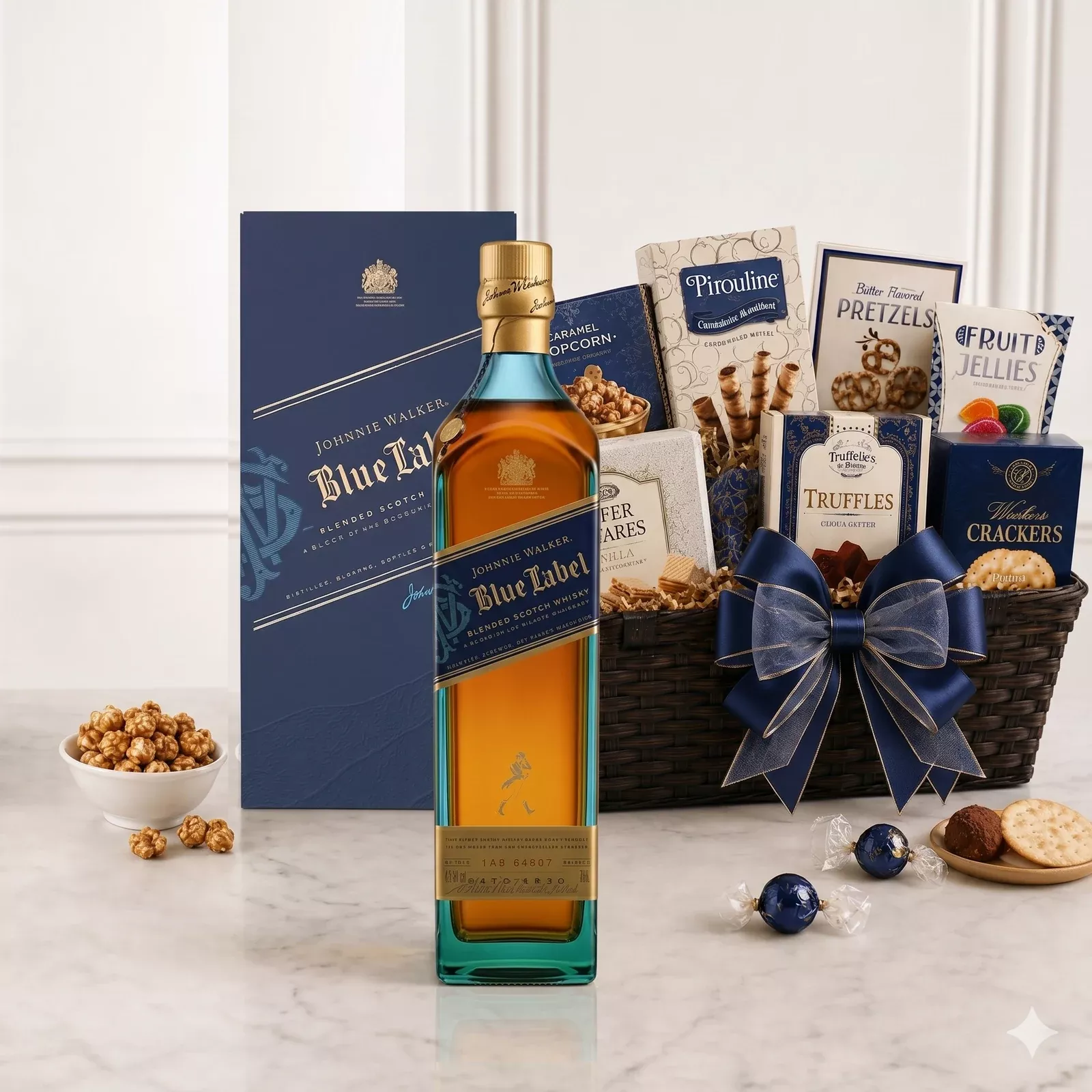 Johnnie Walker Scotch Blue Label Gift Basket