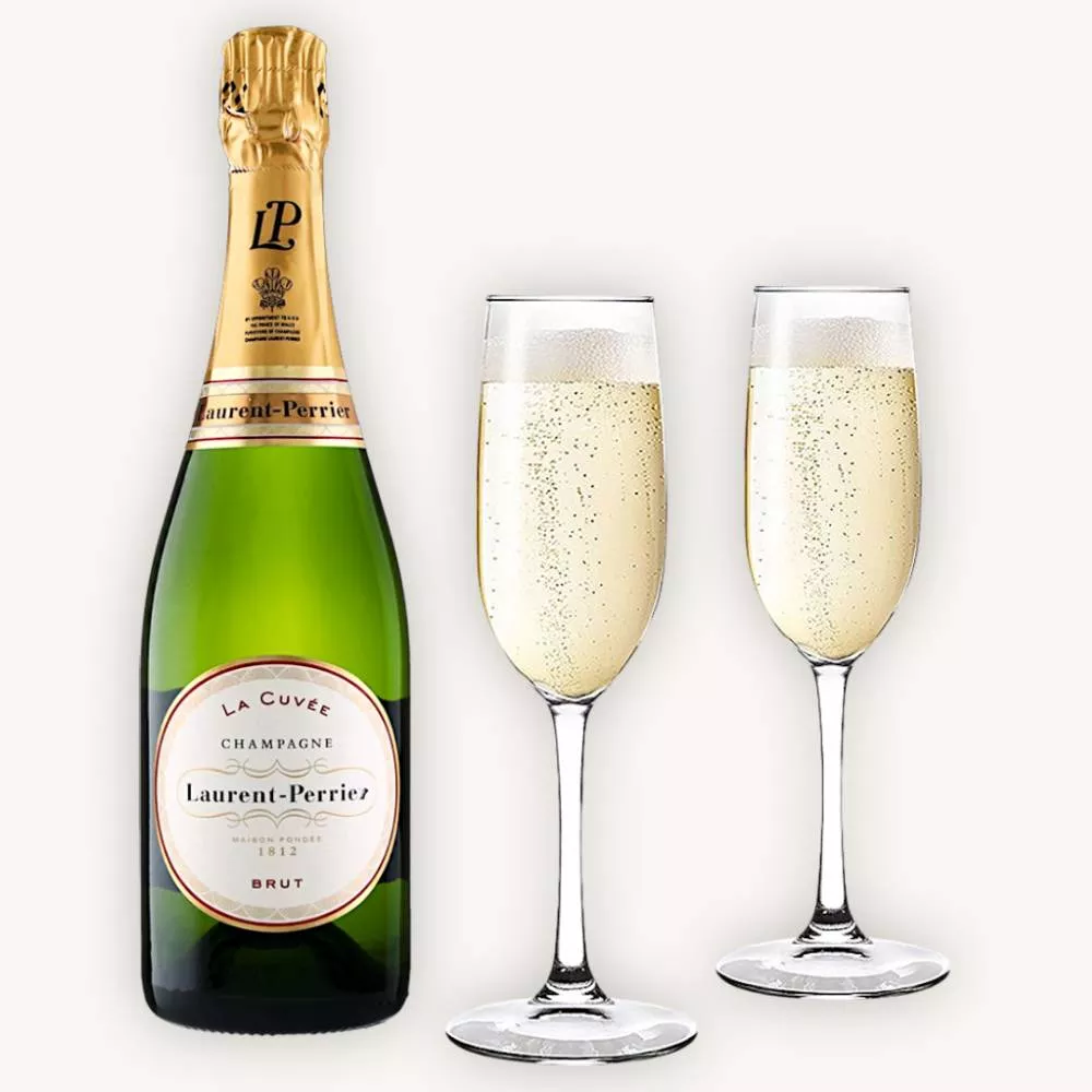 Laurent-Perrier La Cuvee Champagne Gift Set with Flutes