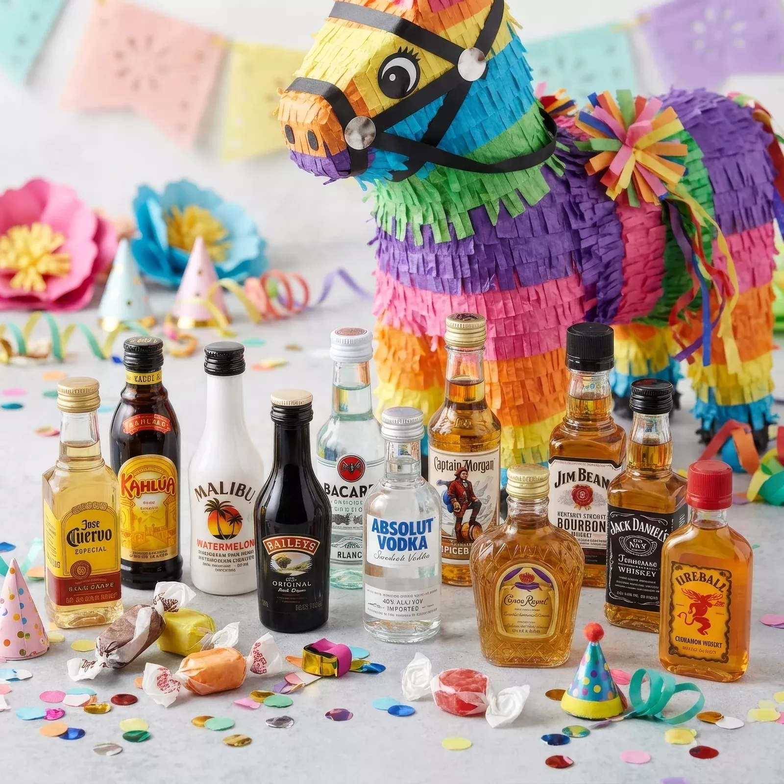 Let’s Get Smashed Alcohol Pinata with Mini Liquor Bottles