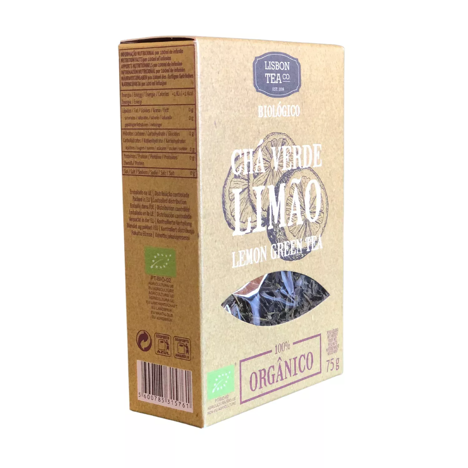 Lisbon Tea Co. Organic Lemon Green Tea - 75gr