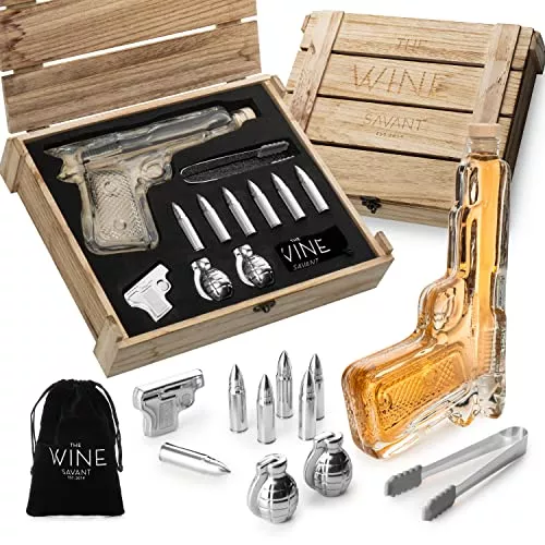 Luxurious Bar Gift Set Pistol Decanter Premium Barware Gift Elegant Drinkware Collection