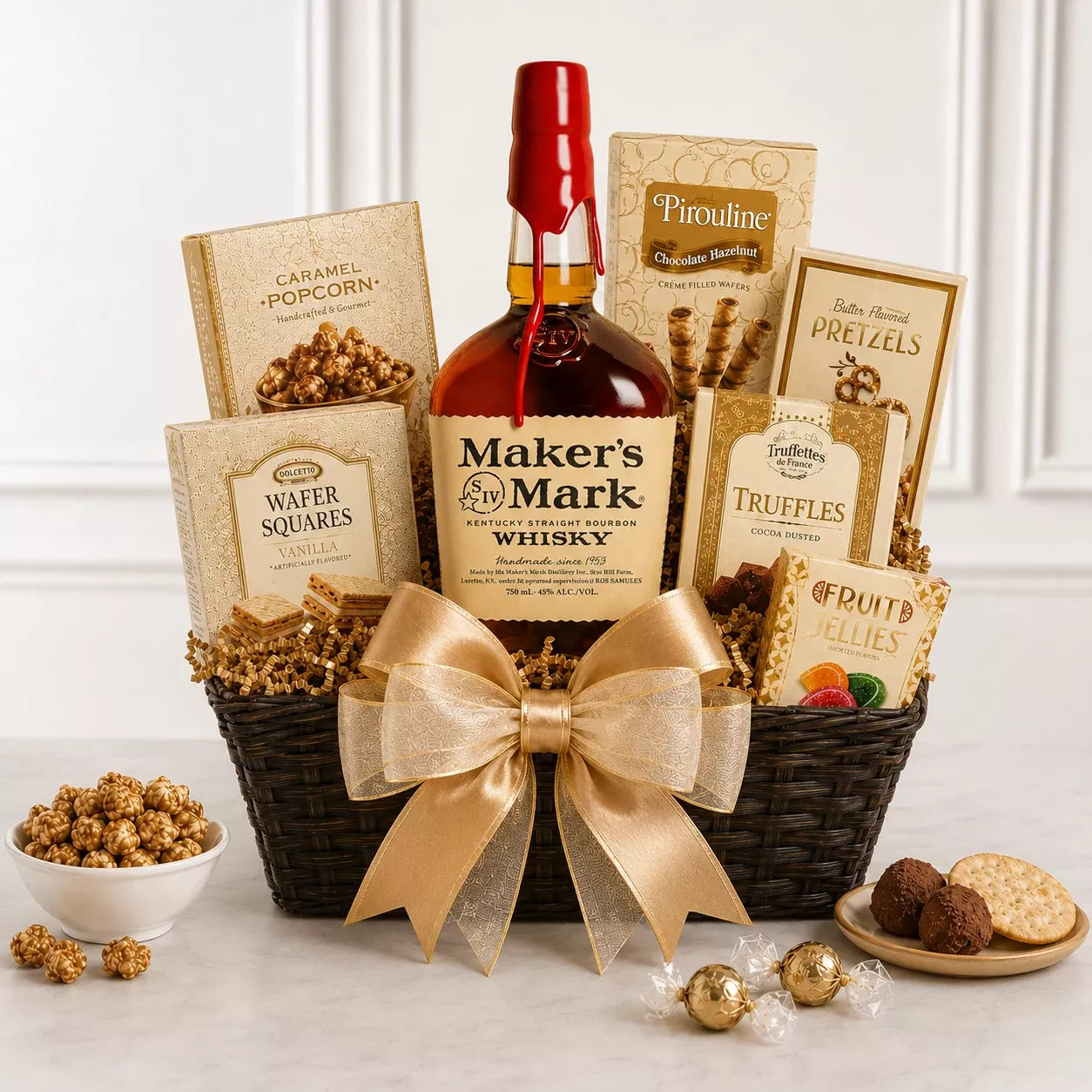 Maker's Mark Kentucky Straight Bourbon Whisky Gift Basket