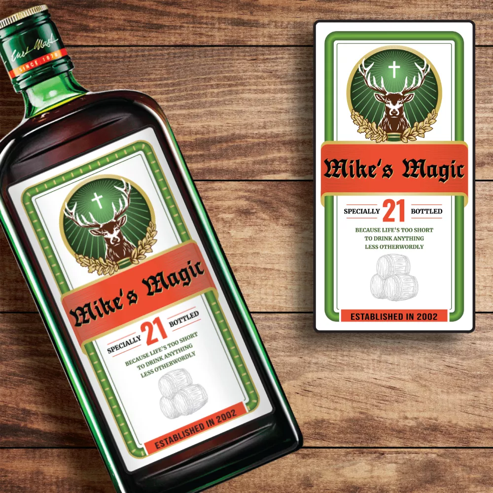 Personalized Jagermeister Liqueur Custom Label Bottle Gift