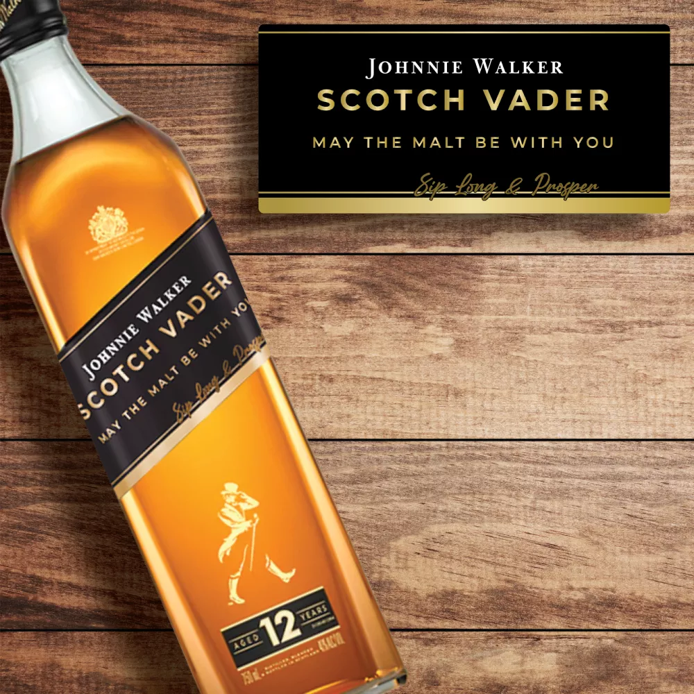 Personalized Johnnie Walker Black Label Scotch Whisky Custom Label Bottle Gift