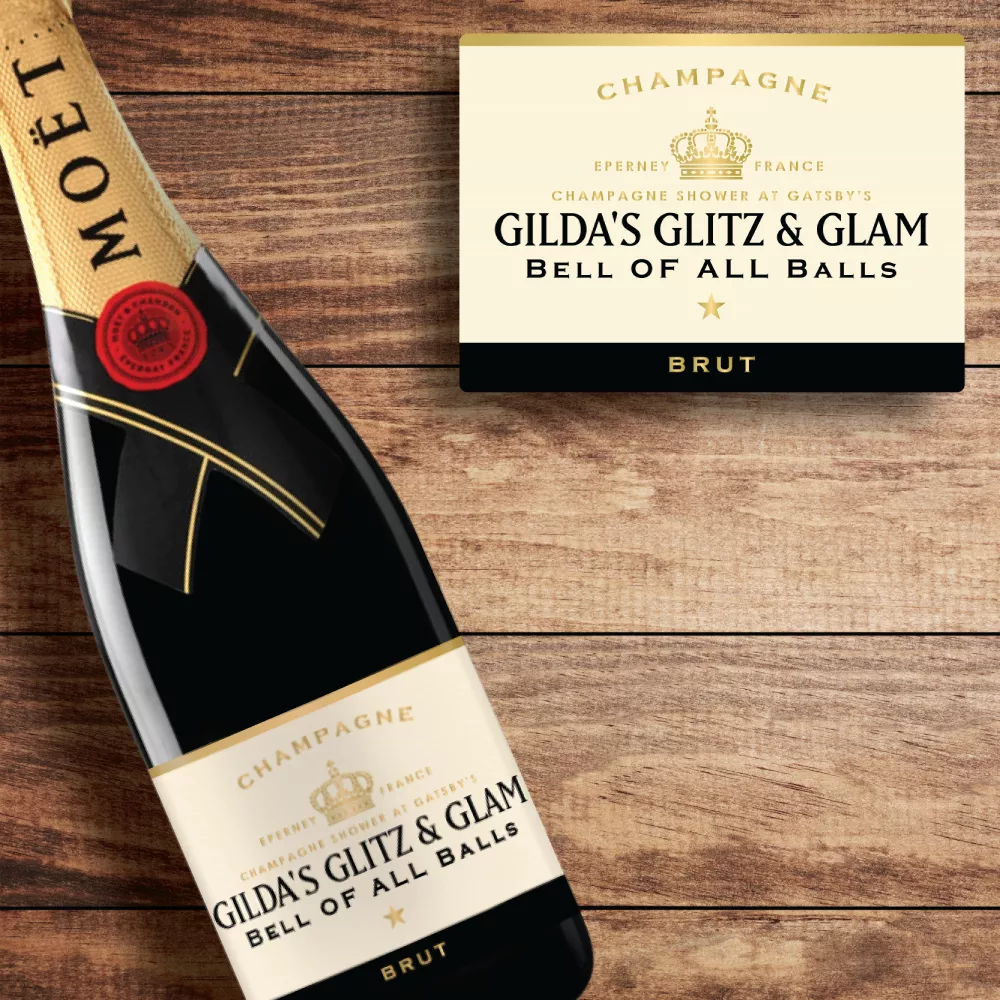 Personalized Moet & Chandon Champagne Custom Label Bottle Gift