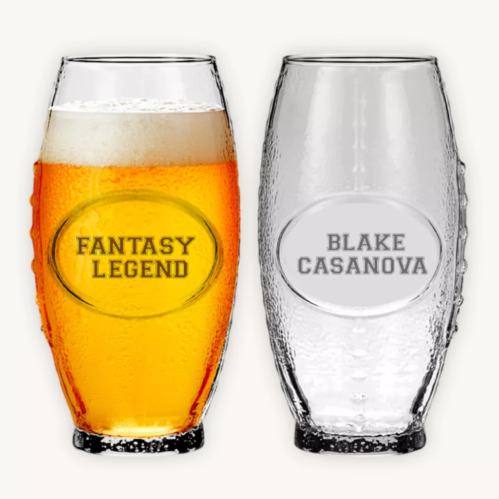 Personalized Novelty Football Glasses (Set of Two)