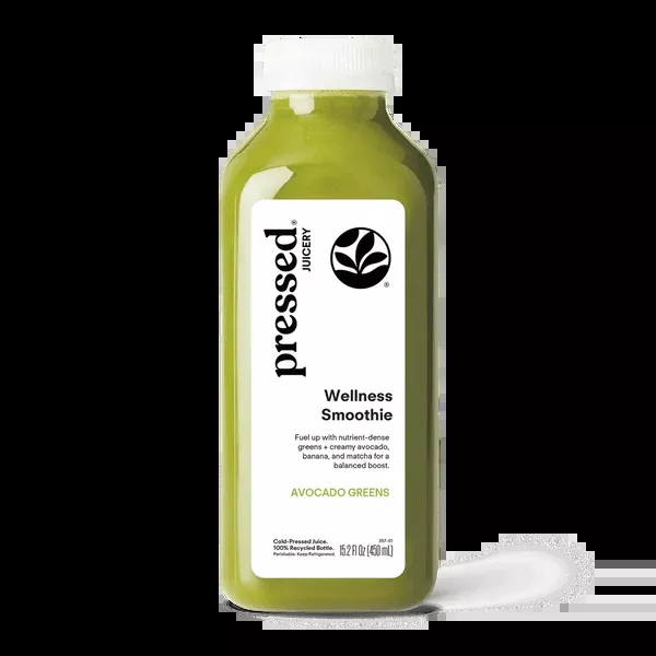 Pressed Avocado Greens Wellness Smoothie
