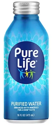 Pure Life Purified Water Aluminum Bottle