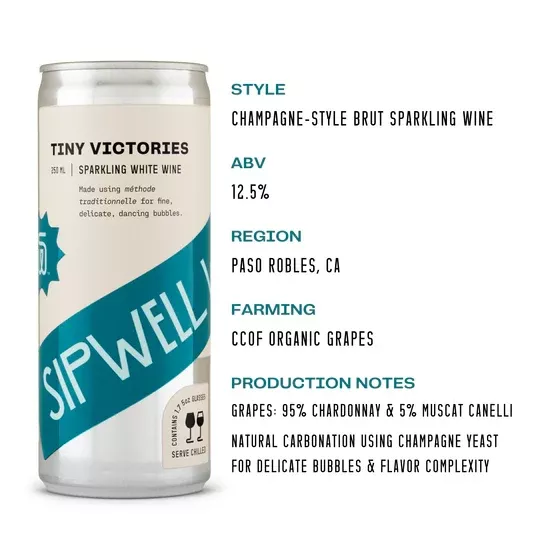 Sipwell Tiny Victories Sparkling White Canned Wine