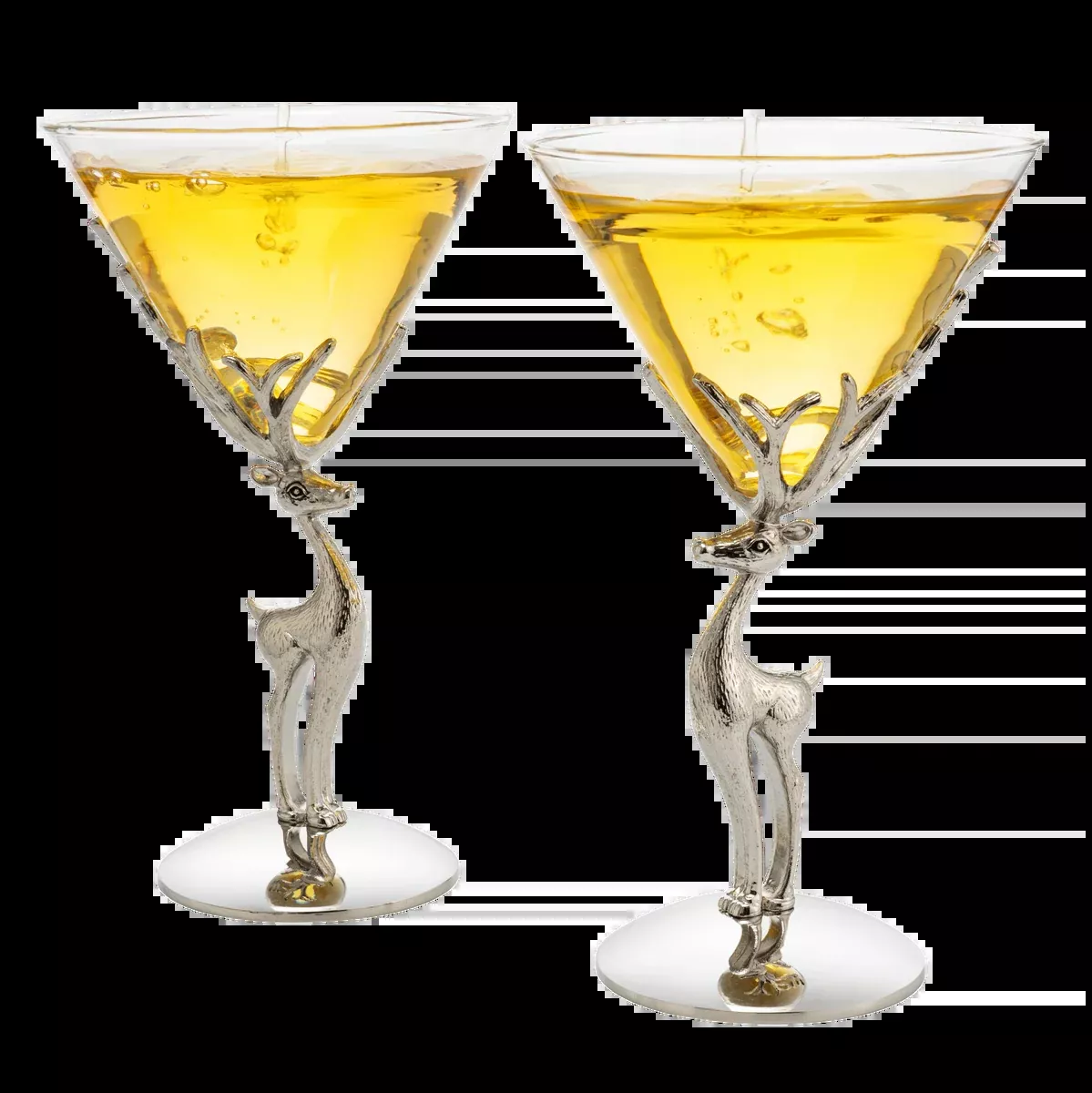 Stag Martini Glasses Set Premium Barware Gift