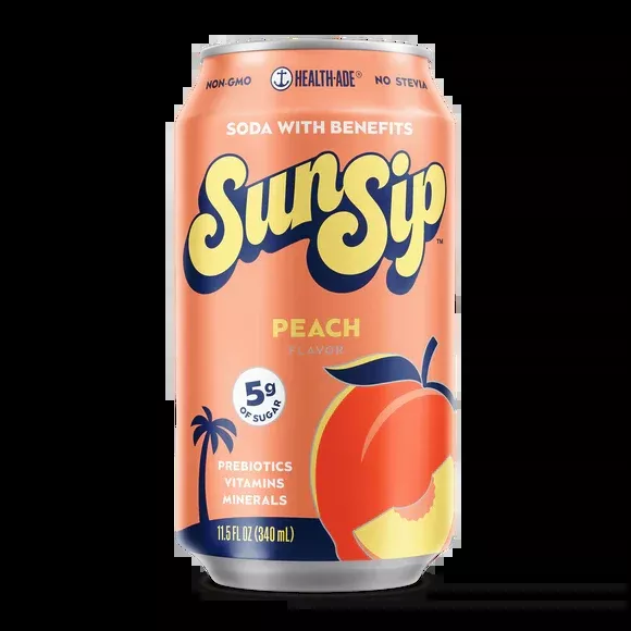 SunSip Peach Prebiotic Soda