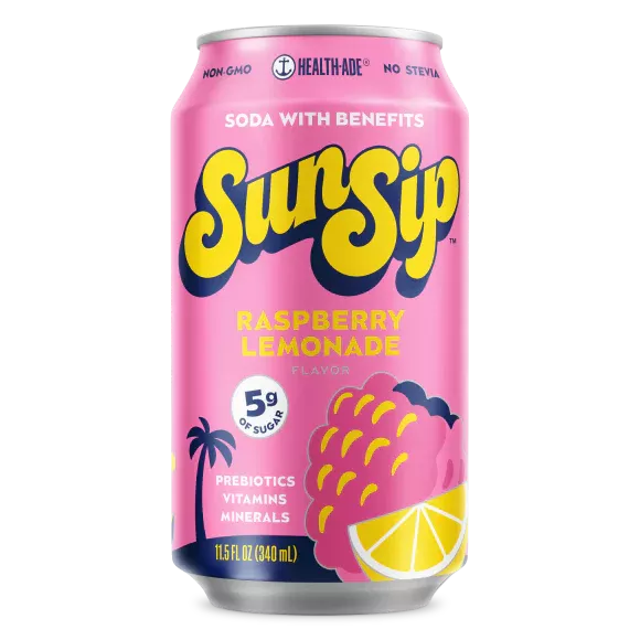 SunSip Raspberry Lemonade Prebiotic Soda