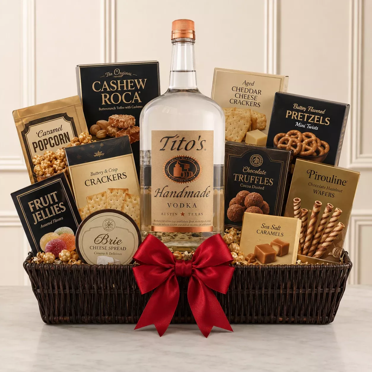 Tito's Handmade Vodka 1.75L Bottle Party Gift Basket