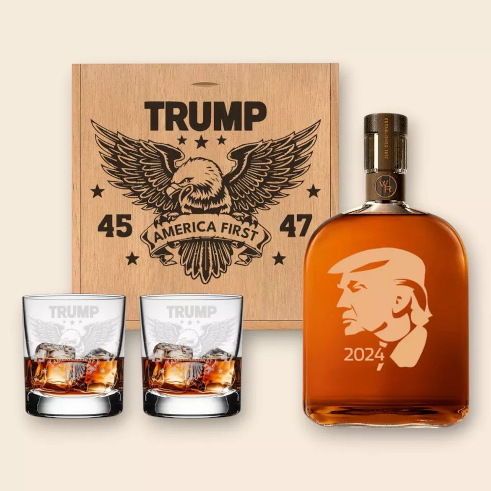 Trump 45-47 Woodford Reserve Bourbon Gift Set with Engraved Box
