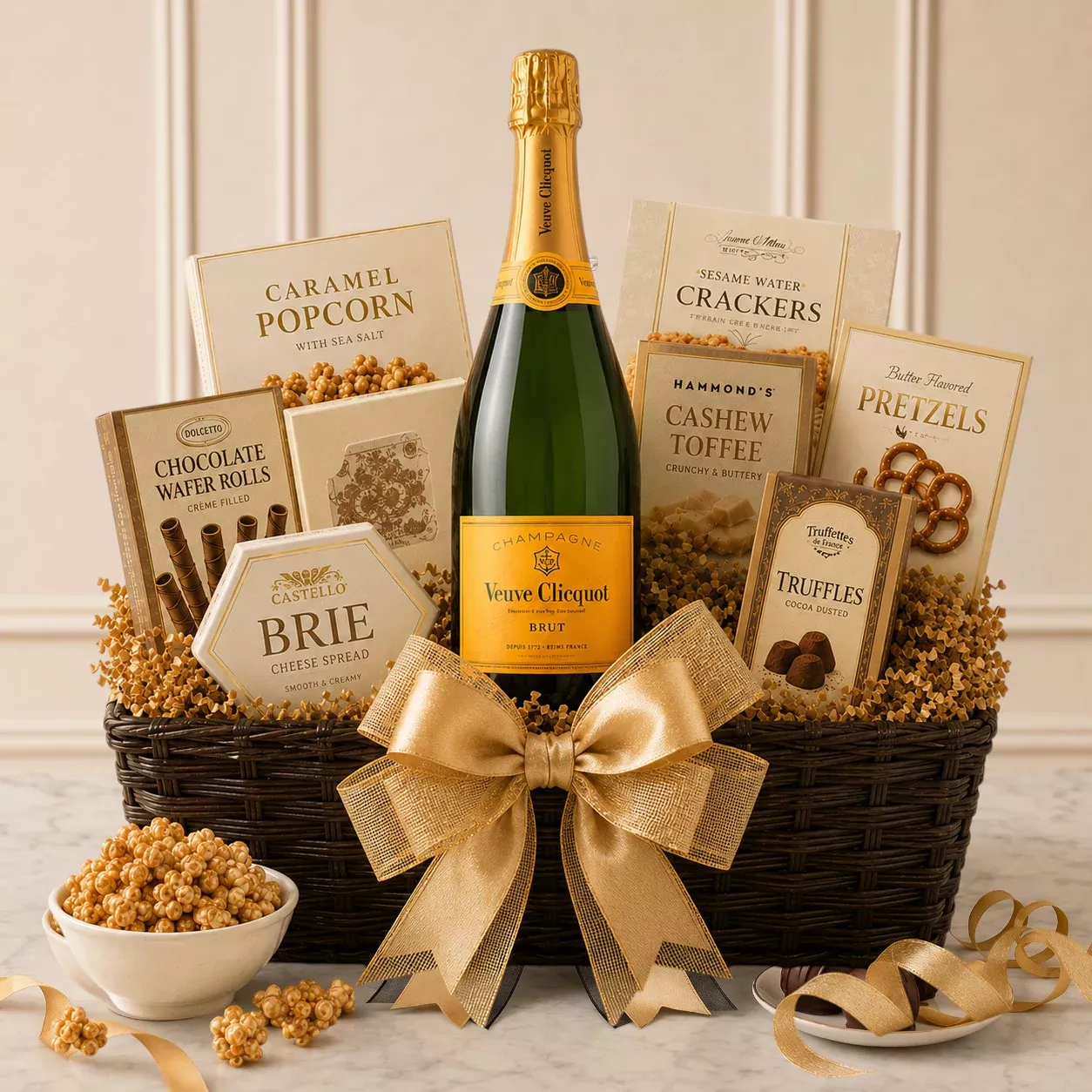 Veuve Clicquot Brut Yellow Label Champagne Gift Basket
