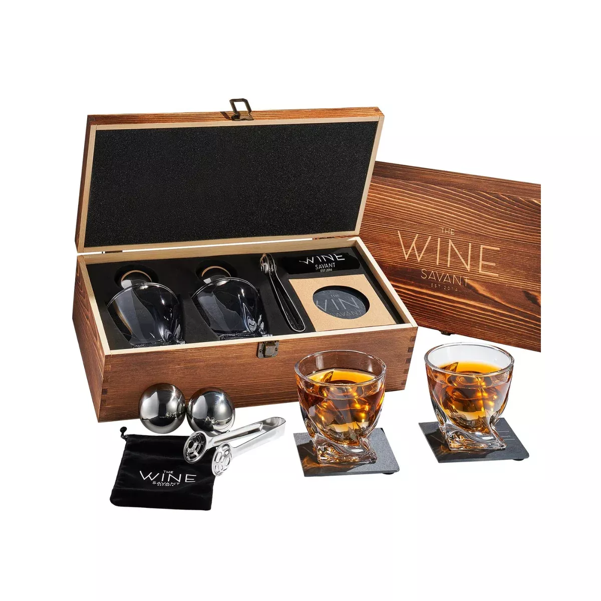 Whiskey Stones Glasses Gift Set Premium Barware Gift Elegant Drinkware Collection